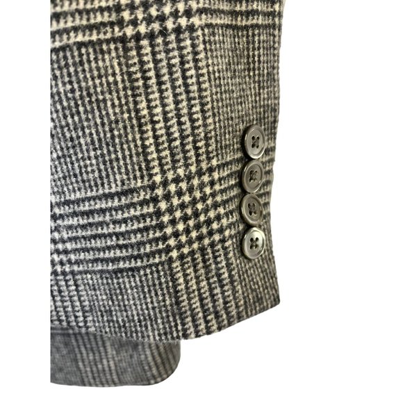 Vintage Black & White Plaid Cashmere Sports Jacket, Men's Size Xtra- Large Tall - Picture 15 of 16